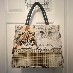 NWT Cat-Themed Tote Bag with Black Handles From Vietnam 🇻🇳